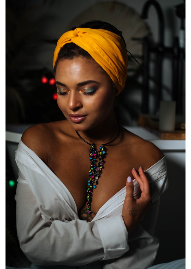 Rainbow Raindrops Neon Asymmetric Choker Necklace