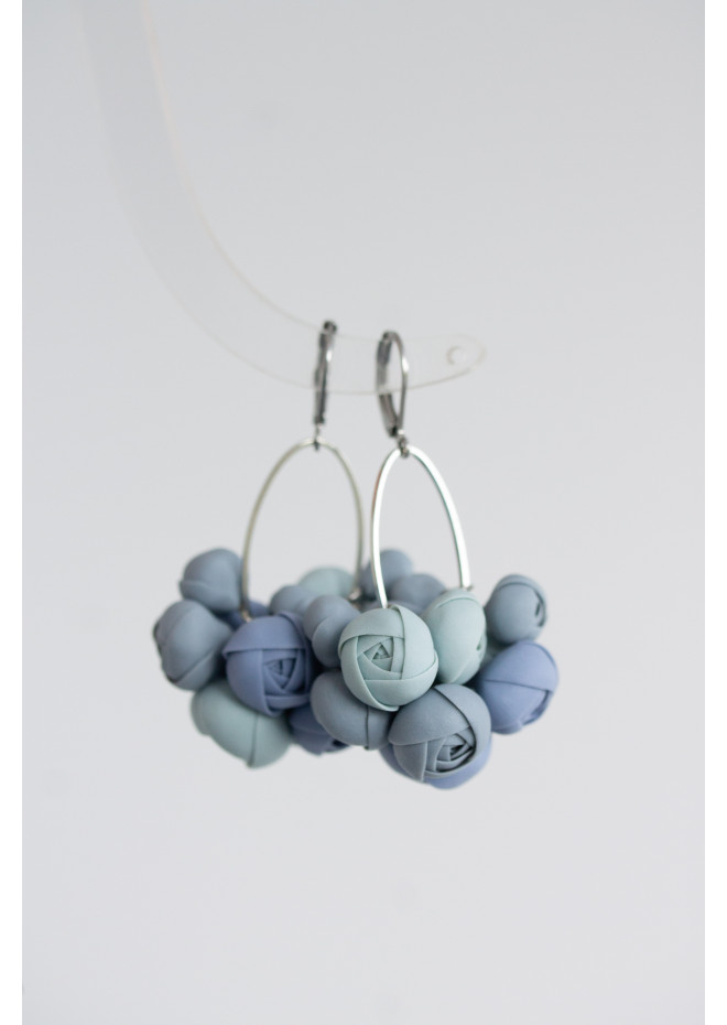 Ranunculus Flower Statement Earrings in Multiple Colors