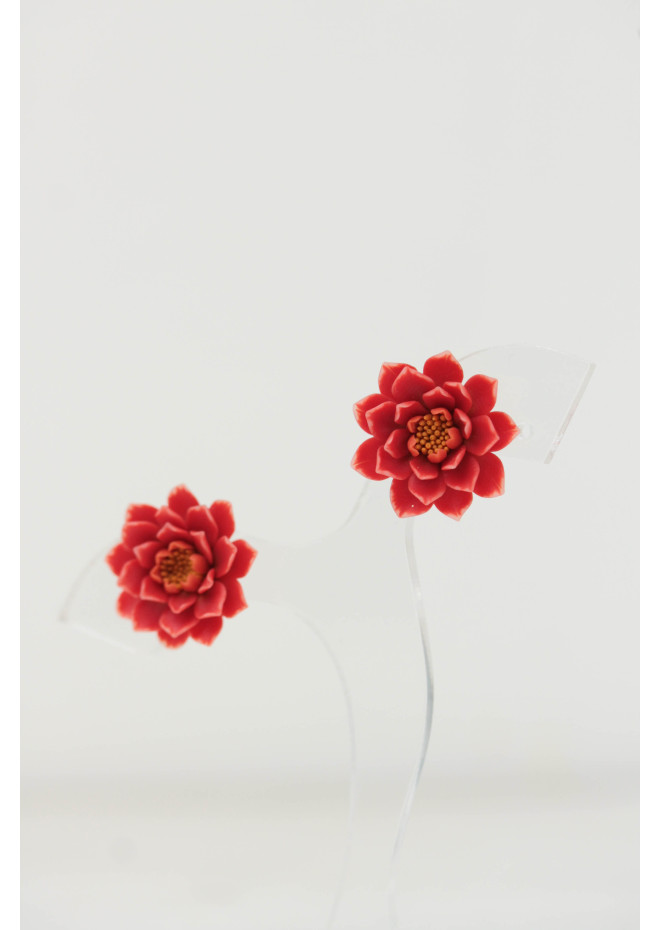Dahlia Flower Stud Earrings