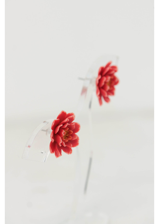 Dahlia Flower Stud Earrings