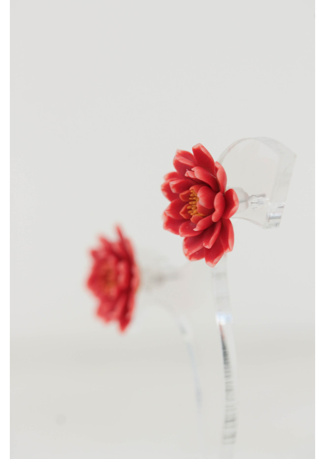 Dahlia Flower Stud Earrings