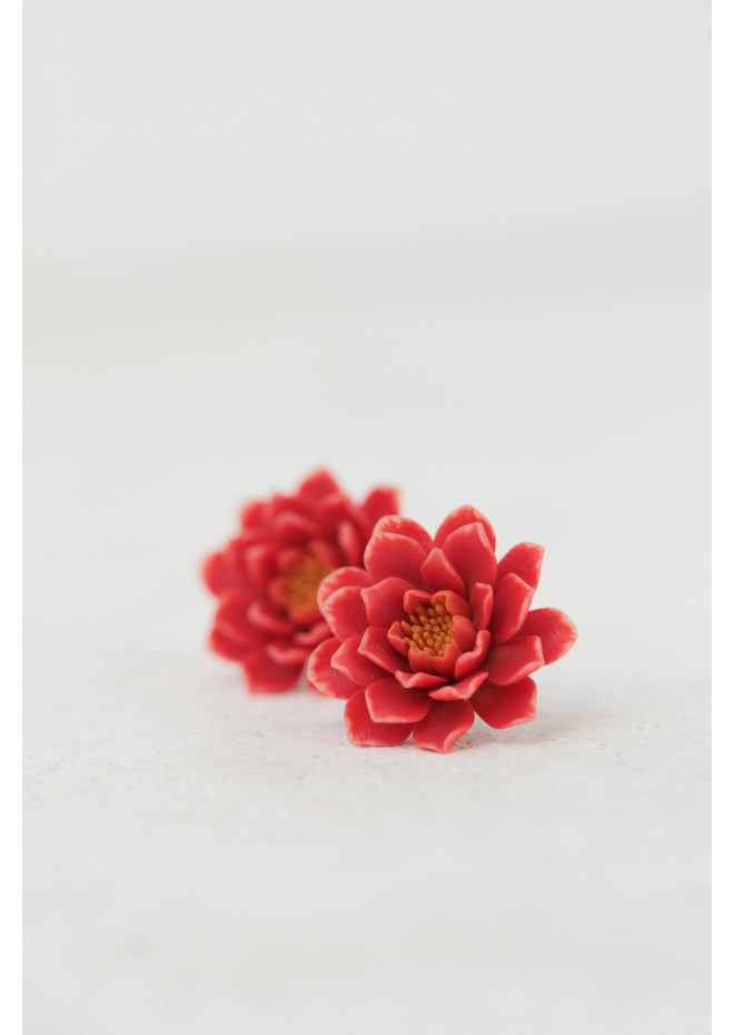 Dahlia Flower Stud Earrings