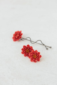 Dahlia Flower Stud Earrings – Custom Order