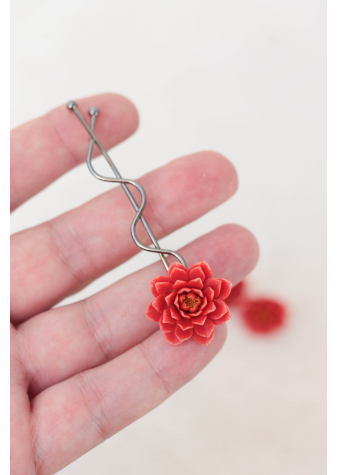 Dahlia Flower Stud Earrings