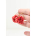 Coral Chrysanthemum Flower Hoop Earrings