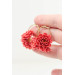 Coral Chrysanthemum Flower Hoop Earrings