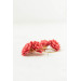 Coral Chrysanthemum Flower Hoop Earrings