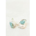 Sculptural Succulent Earrings with Natural Shells and Pearls