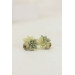 Succulent and Rose Stud Earrings Set of 3