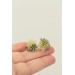 Succulent and Rose Stud Earrings Set of 3