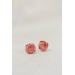 Succulent and Rose Stud Earrings Set of 3