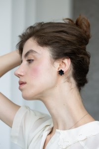 Black Hypoallergenic Succulent Studs