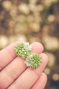 Green bouquet Succulent Stud Earrings