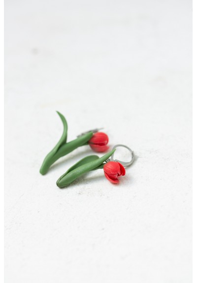 TULIP EARRINGS, Spring Flower Earrings, April Birth Flower Gifts - Customized Birthday Jewelry