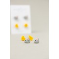 Mouse & Cheese Stud Earrings – Hypoallergenic Polymer Clay Jewelry for Sensitive Ears