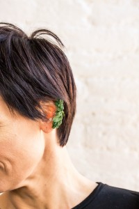 Green Leafs cuff earrings  Leaf ear cuff earrings for wedding  Non pierced single earring Floral earrings Woodland jewelry