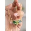 Green, Blue, and Orange Succulent Necklace