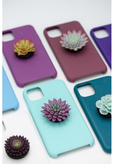 Purple Succulent Phone Grip Holder Beautiful Mobile Grip