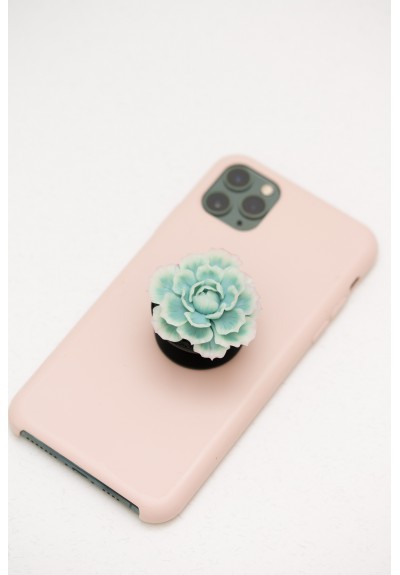 Light Blue Succulent Phone Grip Holder Beautiful Mobile Grip