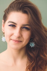 Blue Succulent Dangle Earrings